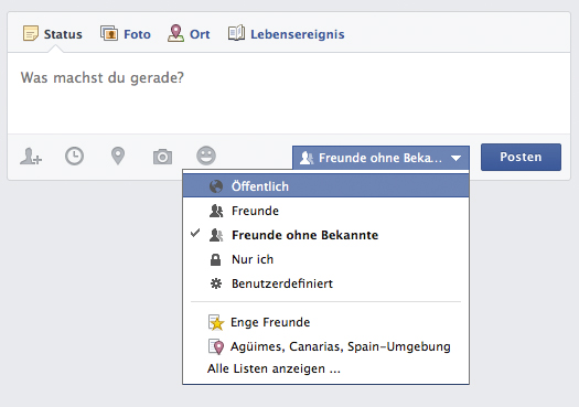 Facebook Privatsphäre